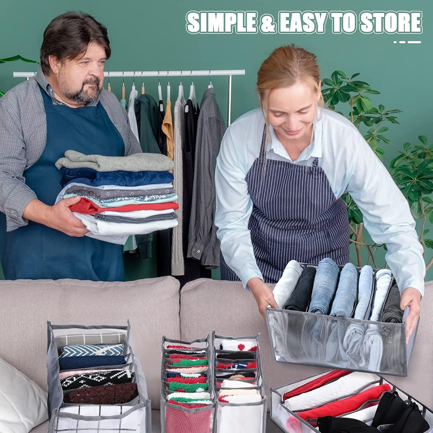 6 Pack Wardrobe Clothes Organiser for Jeans,organiser for folded clothes - Image 5