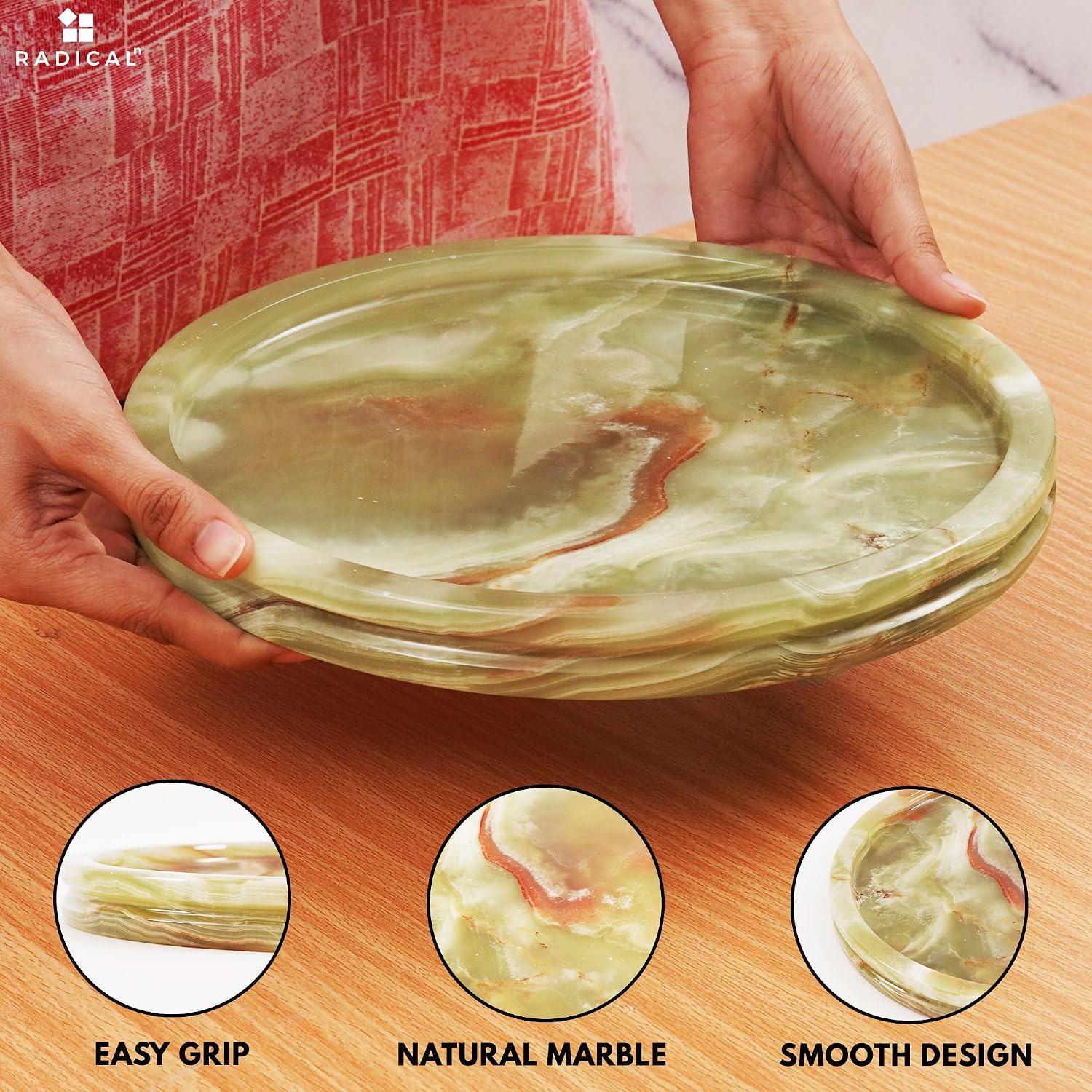 Marble Tray Green Onyx 10" Inch Handmade Bathroom Storage Bathroom Tray - Coffee - Image 6