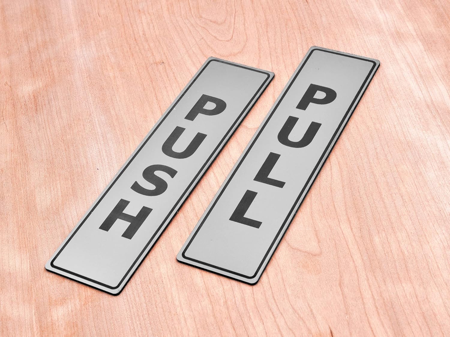 Silver Push Pull Set Pair of Door Signs for Businesses, Restaurants, Bars - Image 8
