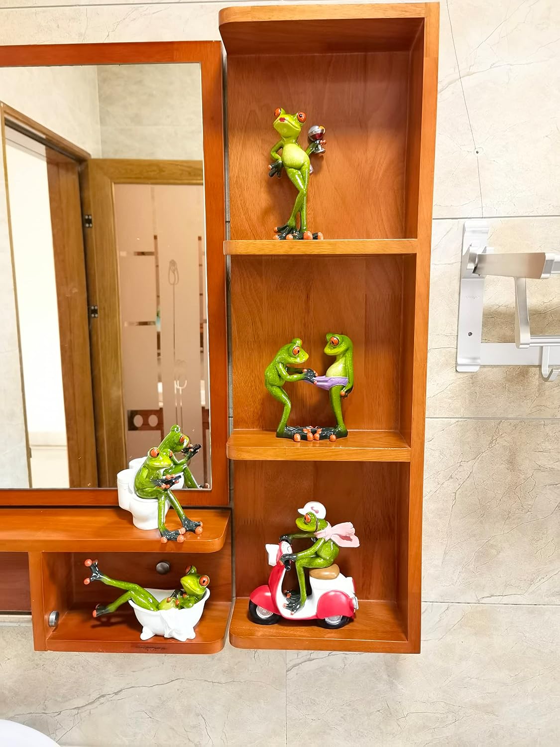 Frog Figurines Decor Funny Creative Craft Resin Frog Sculpture Statue for Home - Image 7