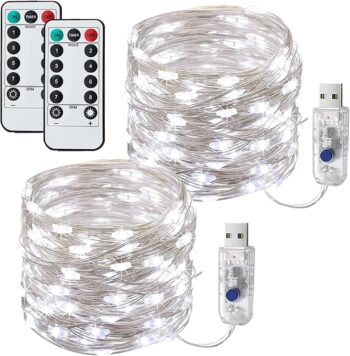 [2 Pack]Fairy Lights for Bedroom, 100 LED Light W/8 Mode USB Powered, Twinkle