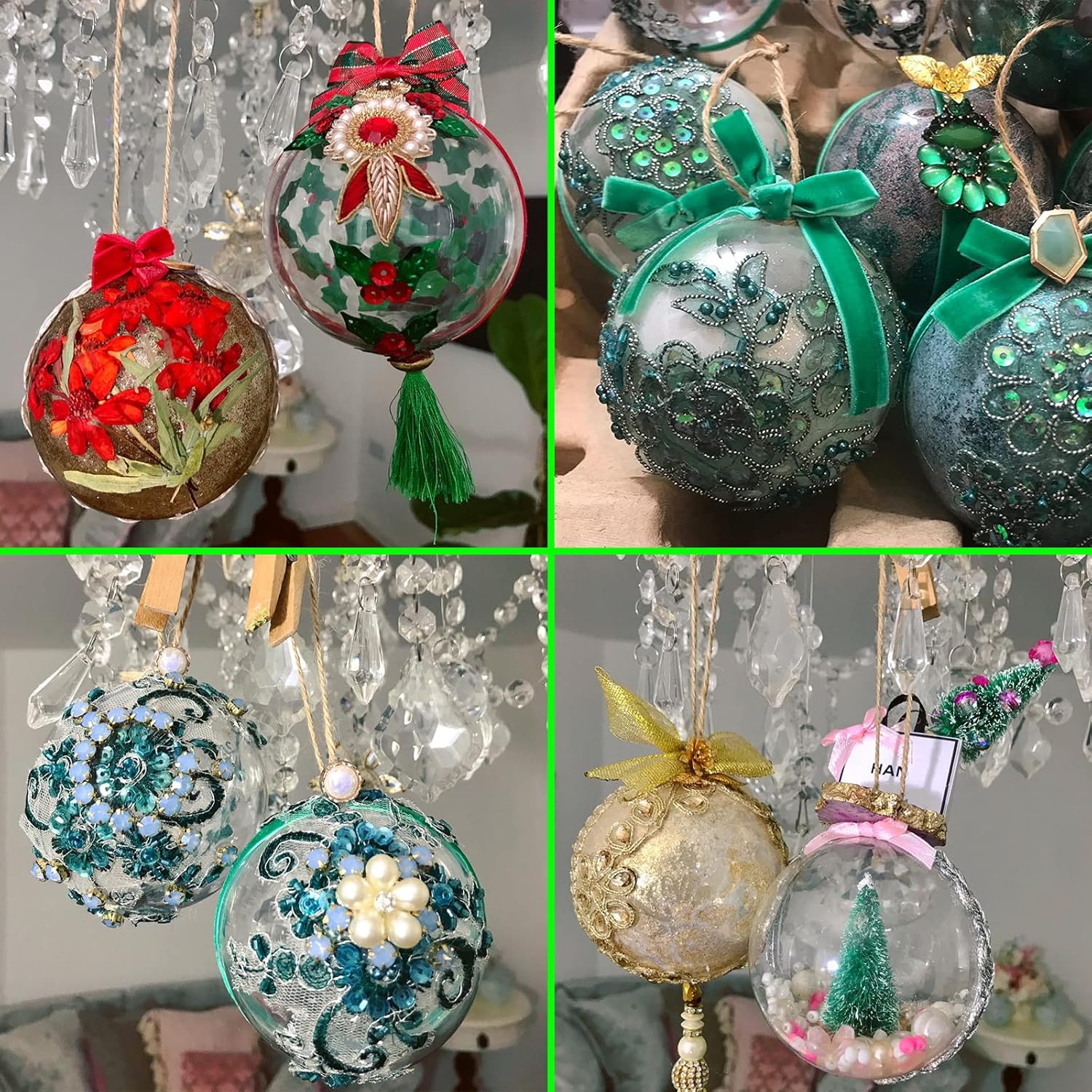 Clear Christmas Baubles to Fill 8 cm, Plastic Christmas Balls Transparent 3.15" - Image 5