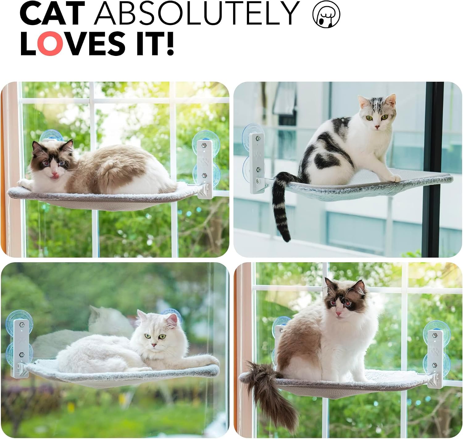 Sturdy Cat Window Perch Durable Cat Hammock Seat for Indoor Cats Reversible Mat - Image 6