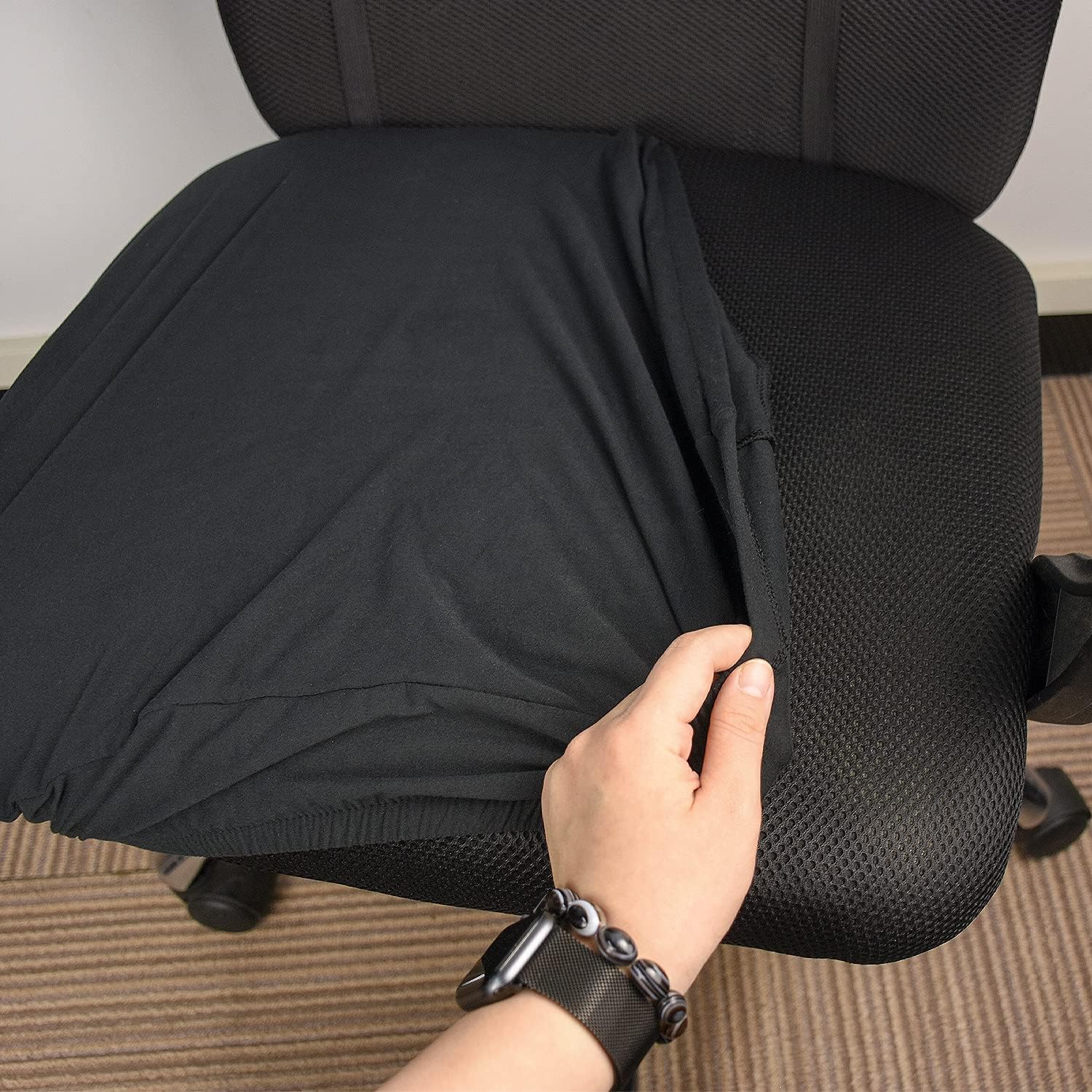2 Pack Removable Washable Office Computer Chair Seat Covers, Desk Rotating Chair - Image 6