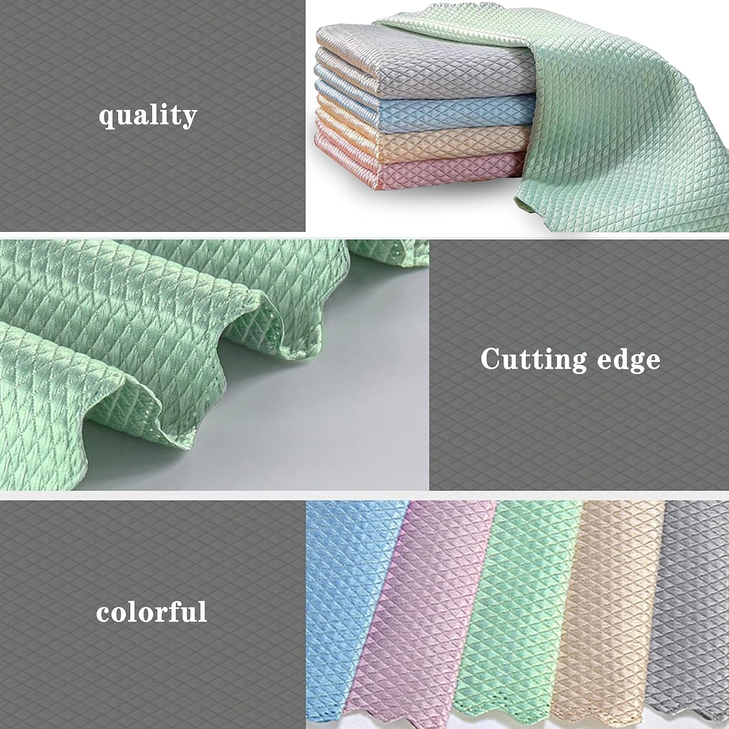 Fish Scale Microfiber Polishing Cleaning Cloth Reusable Microfiber Towels, Lint - Image 6