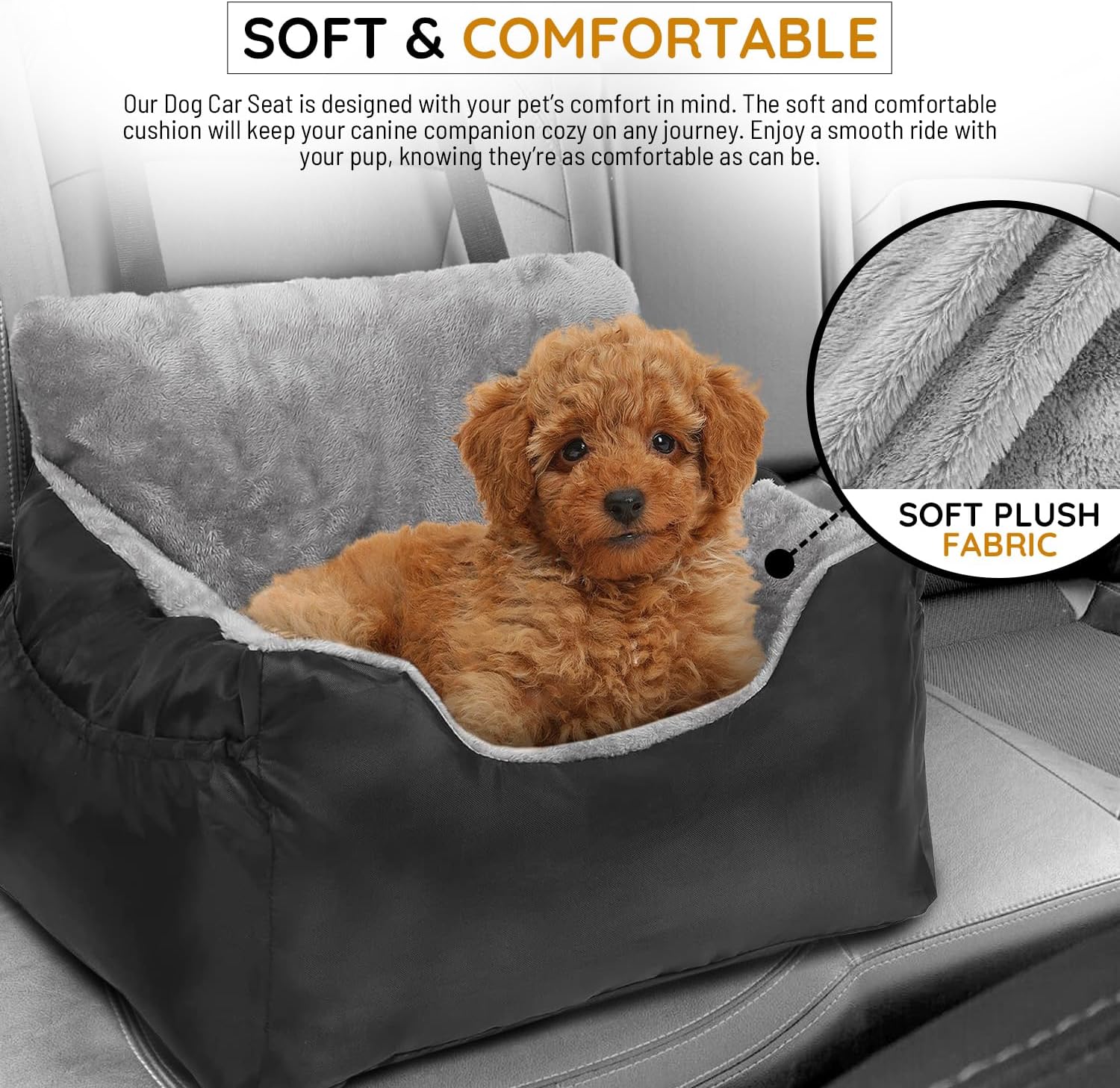 Pet Dog Booster Car Seat with Bed at Home for Small Dogs, Cats, Large Dogs - Image 3