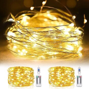 Fairy Lights for Bedroom, 2 Pack Total 66ft 200 LED Indoor String Lights USB