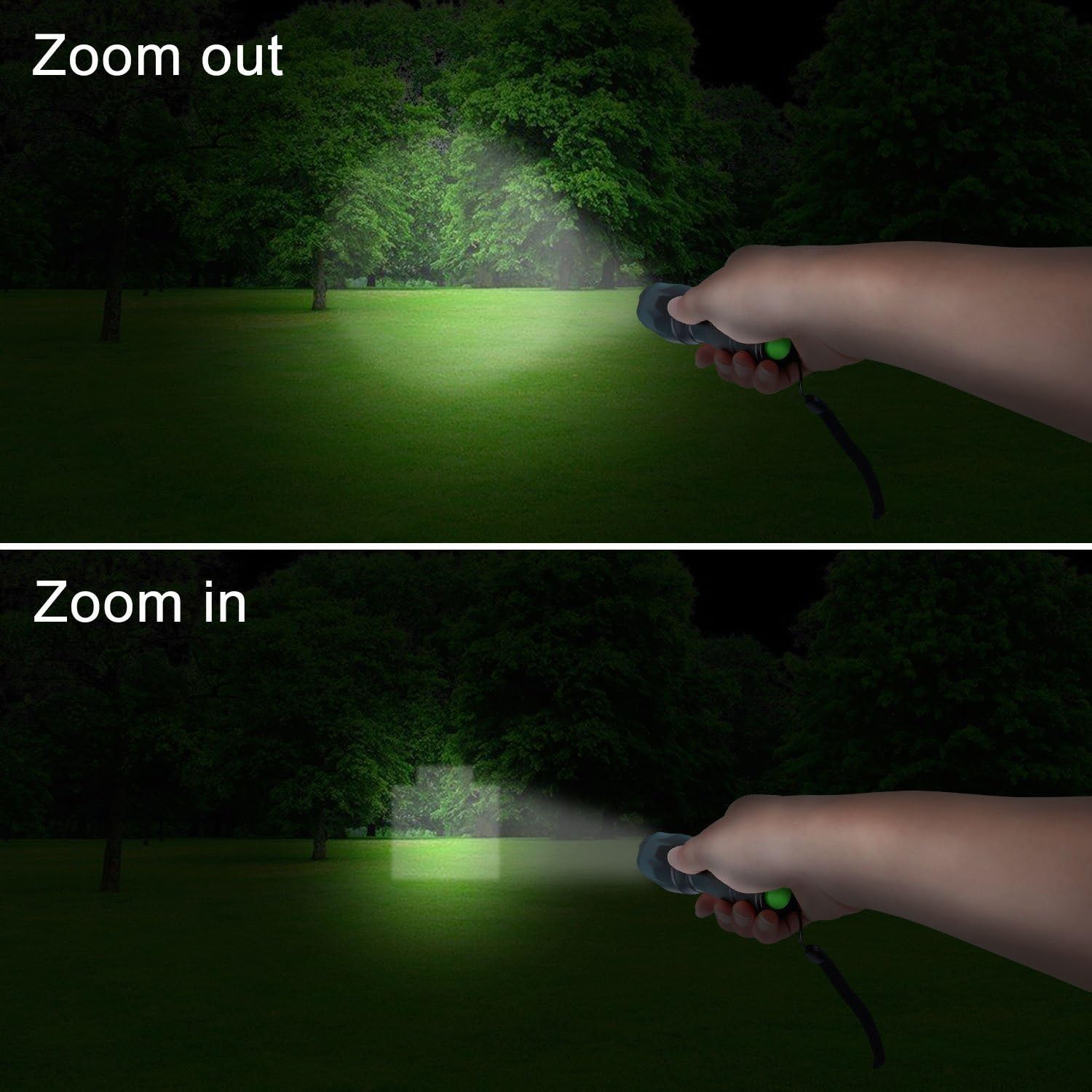 LED Tactical Flashlight T6 Adjustable Light Lamp with 5 Modes, Water Resistant - Image 5