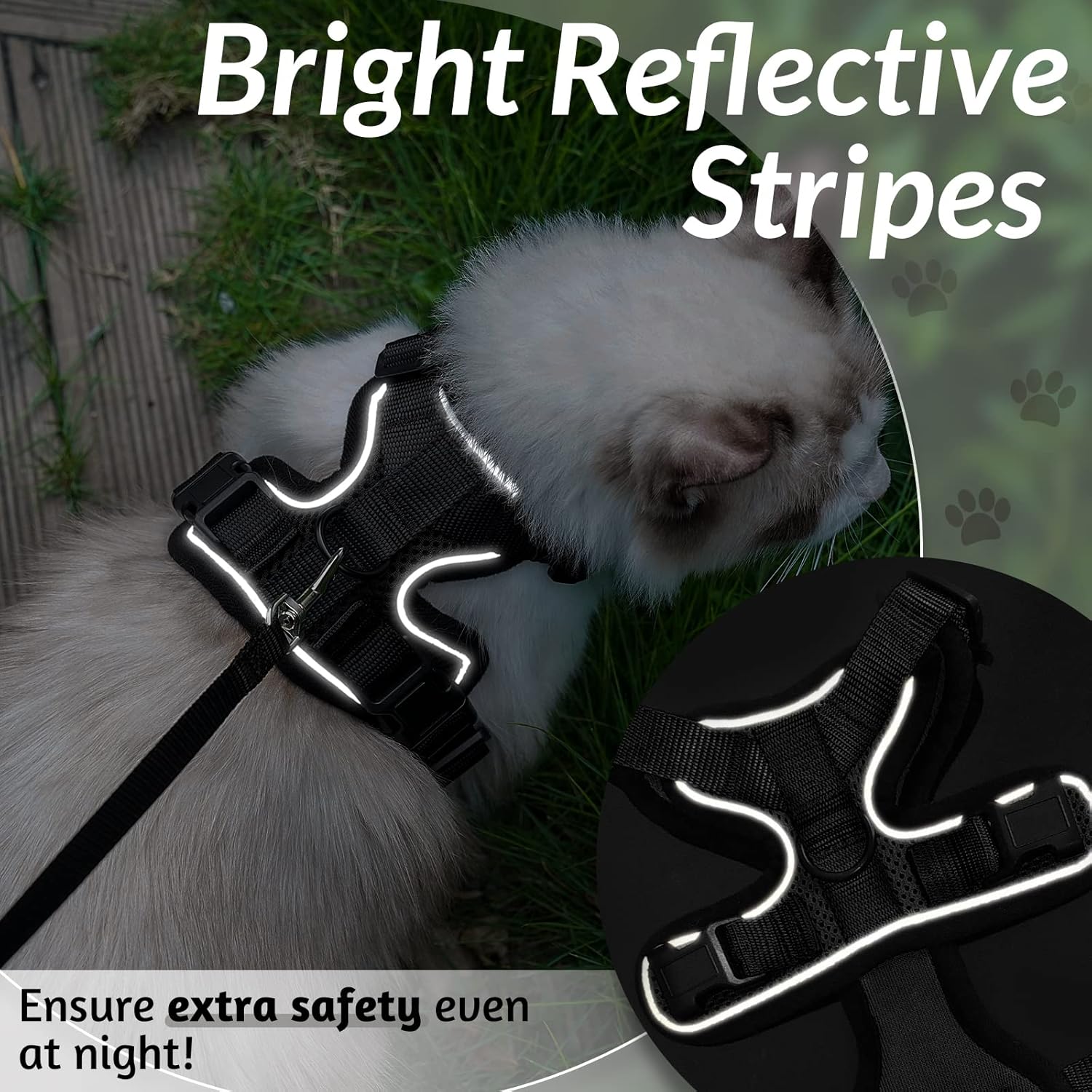Cat Harness and Leash for Walking, Escape Proof Soft Adjustable Vest Harnesses - Image 9