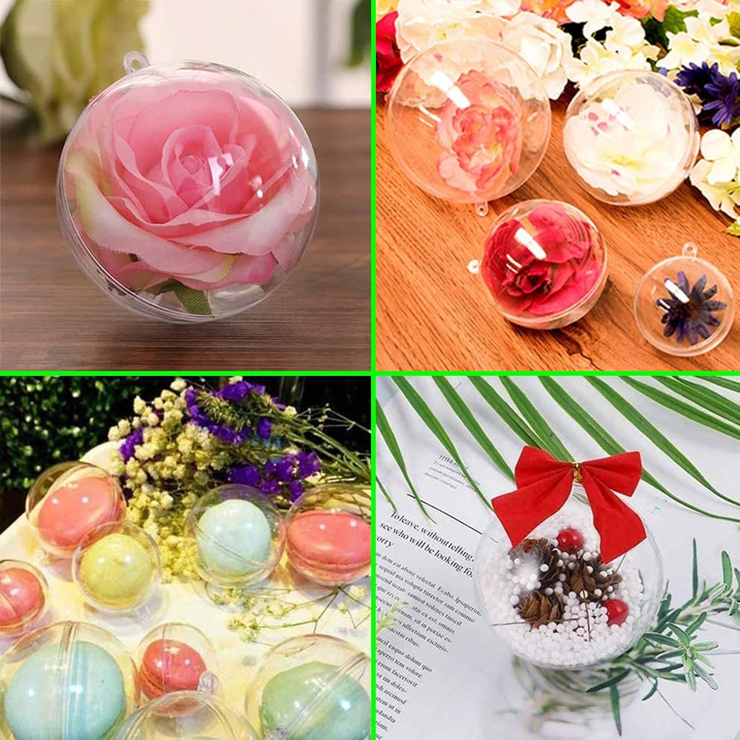 Clear Christmas Baubles to Fill 8 cm, Plastic Christmas Balls Transparent 3.15" - Image 4