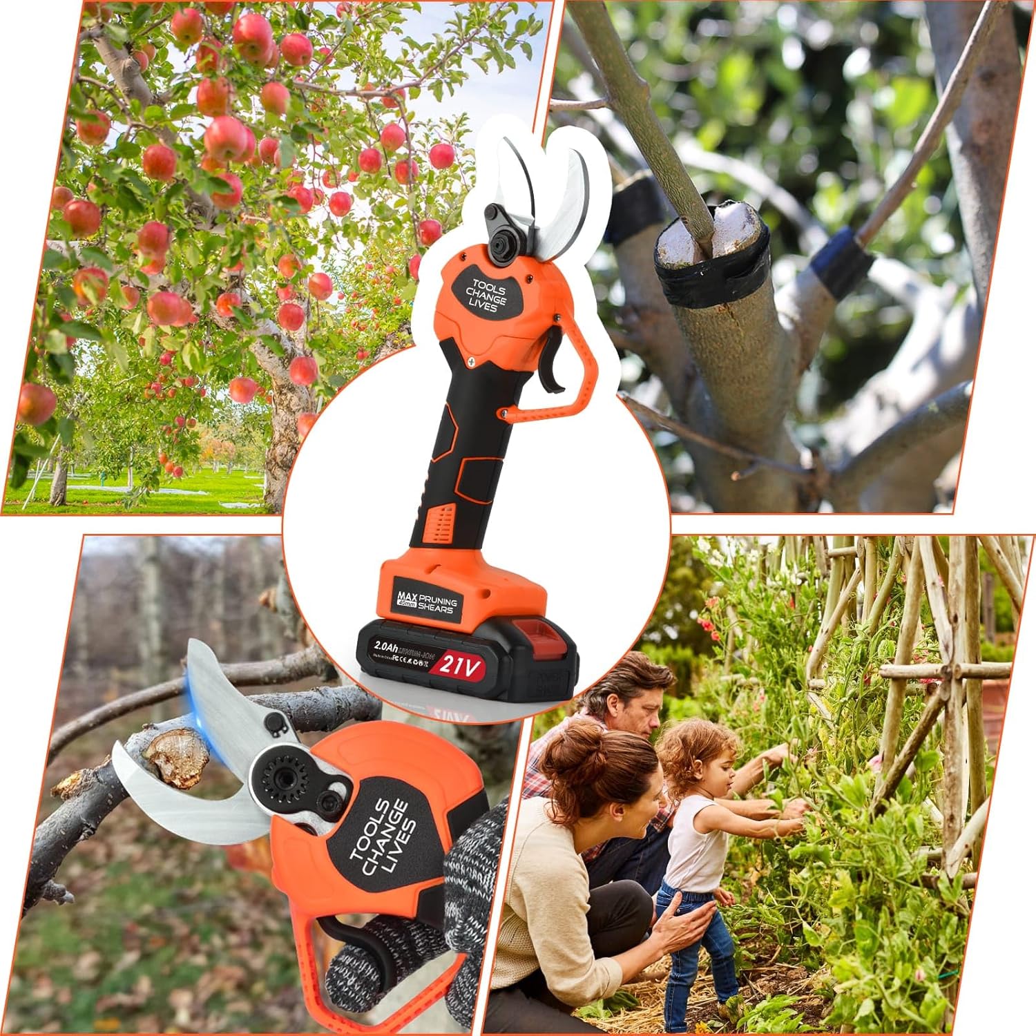 Electric Pruning Shears, Professional Cordless Electric Secateurs Battery - Image 8