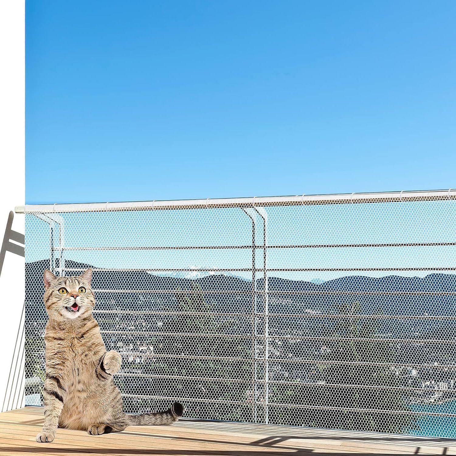 Cat Balcony Fence net, 10x2.6 feet Anti-Fall net PET Children's Balcony Fence