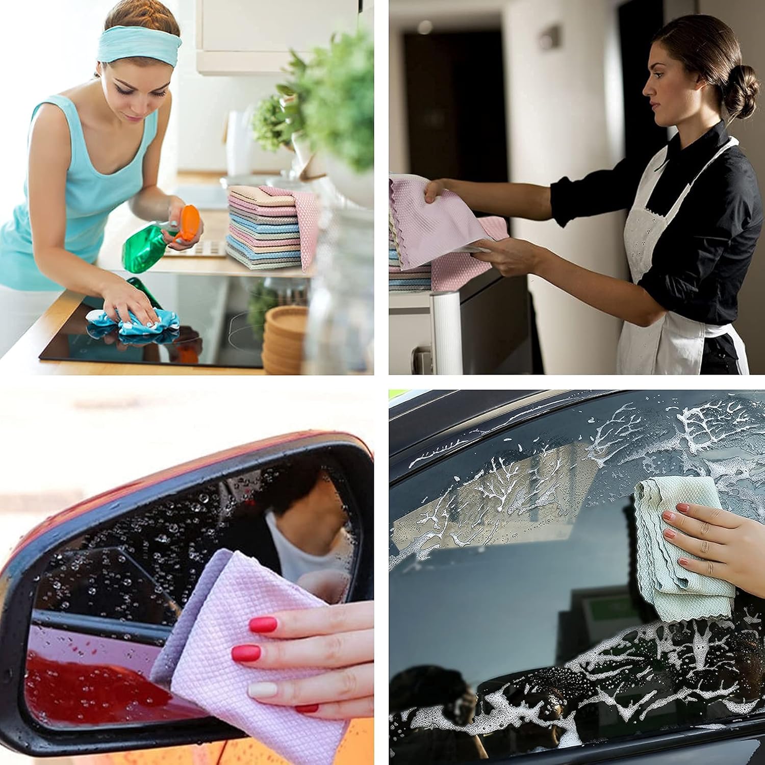 10PCS Fish Scale Microfiber Polishing Cleaning Cloth,Nanoscale Glasses Cleaning - Image 8