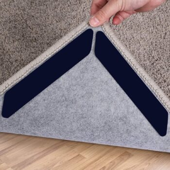 Rug-Grip, 16 Pcs Dual Sided Washable Removable Prevent Curling Corner Carpet