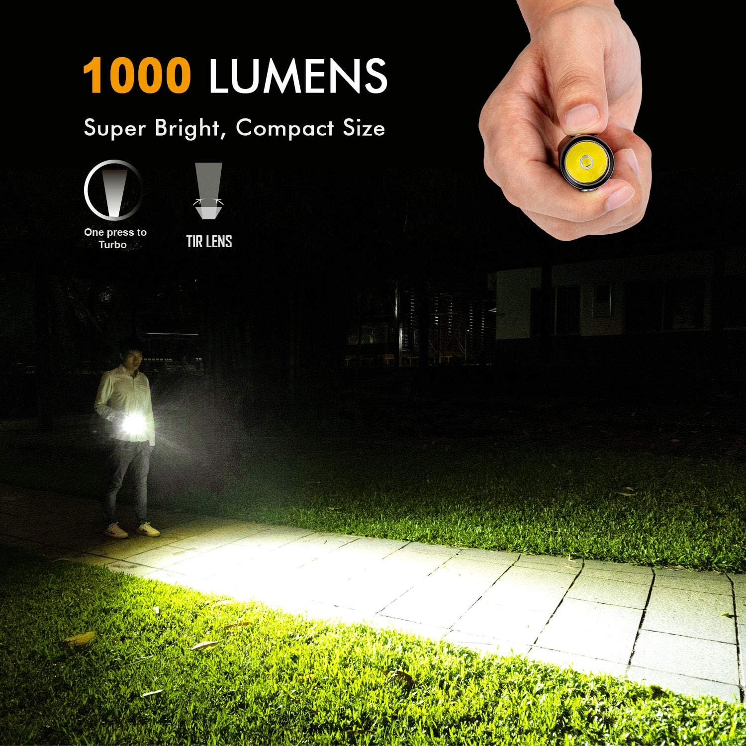 Pocket Flashlight - 1000 Lumen Bright, Rechargeable, EDC Keychain Flashlight - Image 2