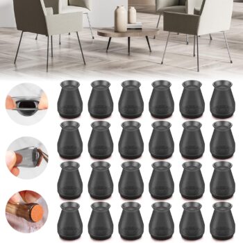 24PCS Extra Small Silicone Chair Leg Floor Protectors for Hardwood Floors