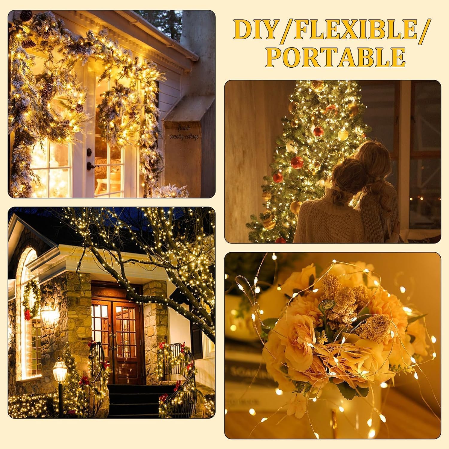 Fairy Lights for Bedroom, 2 Pack Total 66ft 200 LED Indoor String Lights USB - Image 6