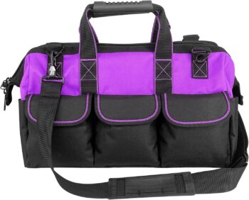 Garden Tools Bag 15inch Wide Mouth Tool Bag with Molded Base for Men