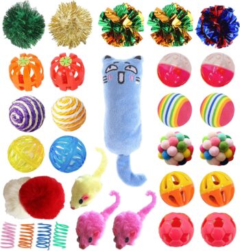 31PCS Cat Toys Assortments, Interactive Cat Kitten Toys for Indoor Cats, Variety