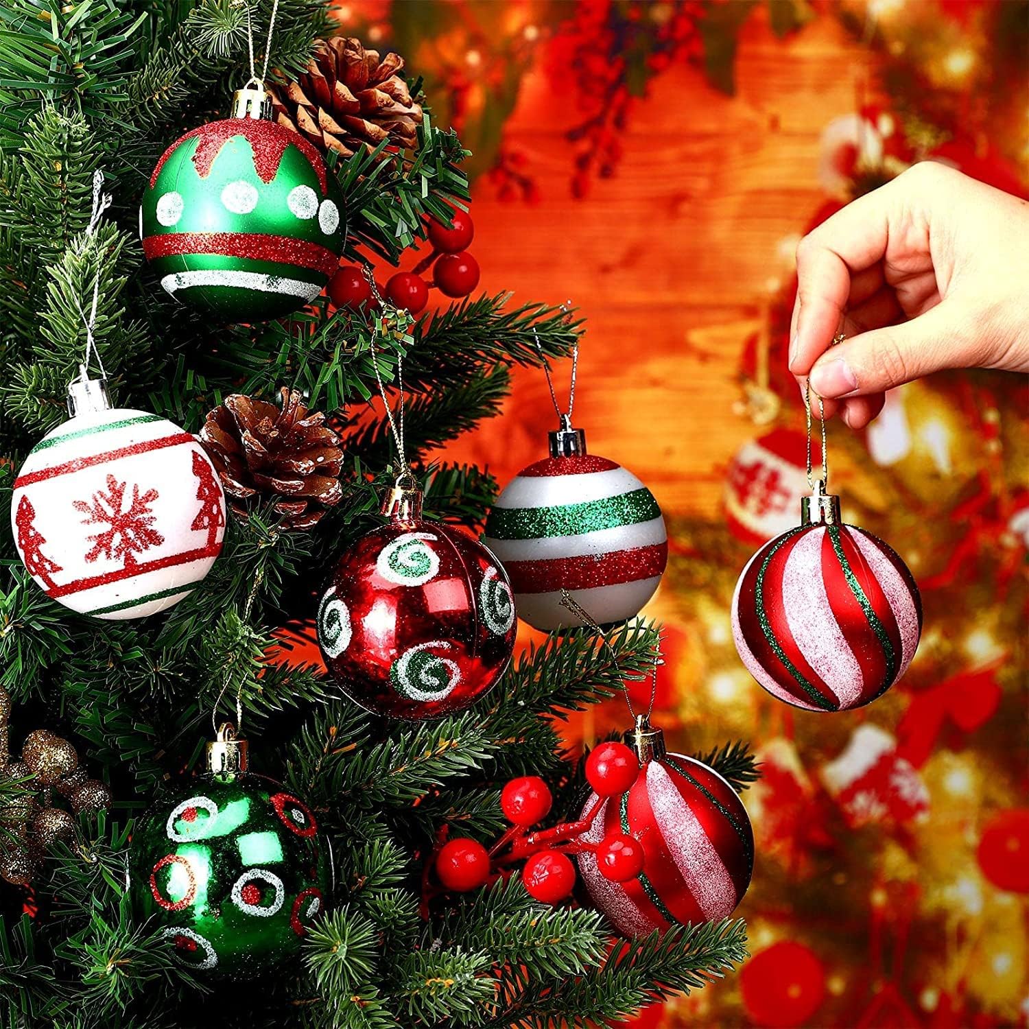 30pcs Colored Christmas Balls Ornaments for Xmas Tree Shatterproof Christmas - Image 3