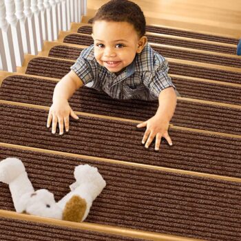 Non-Slip Stair Treads for Wooden Steps,8" X 30" (15-Pack), Pre-Applied Adhesive