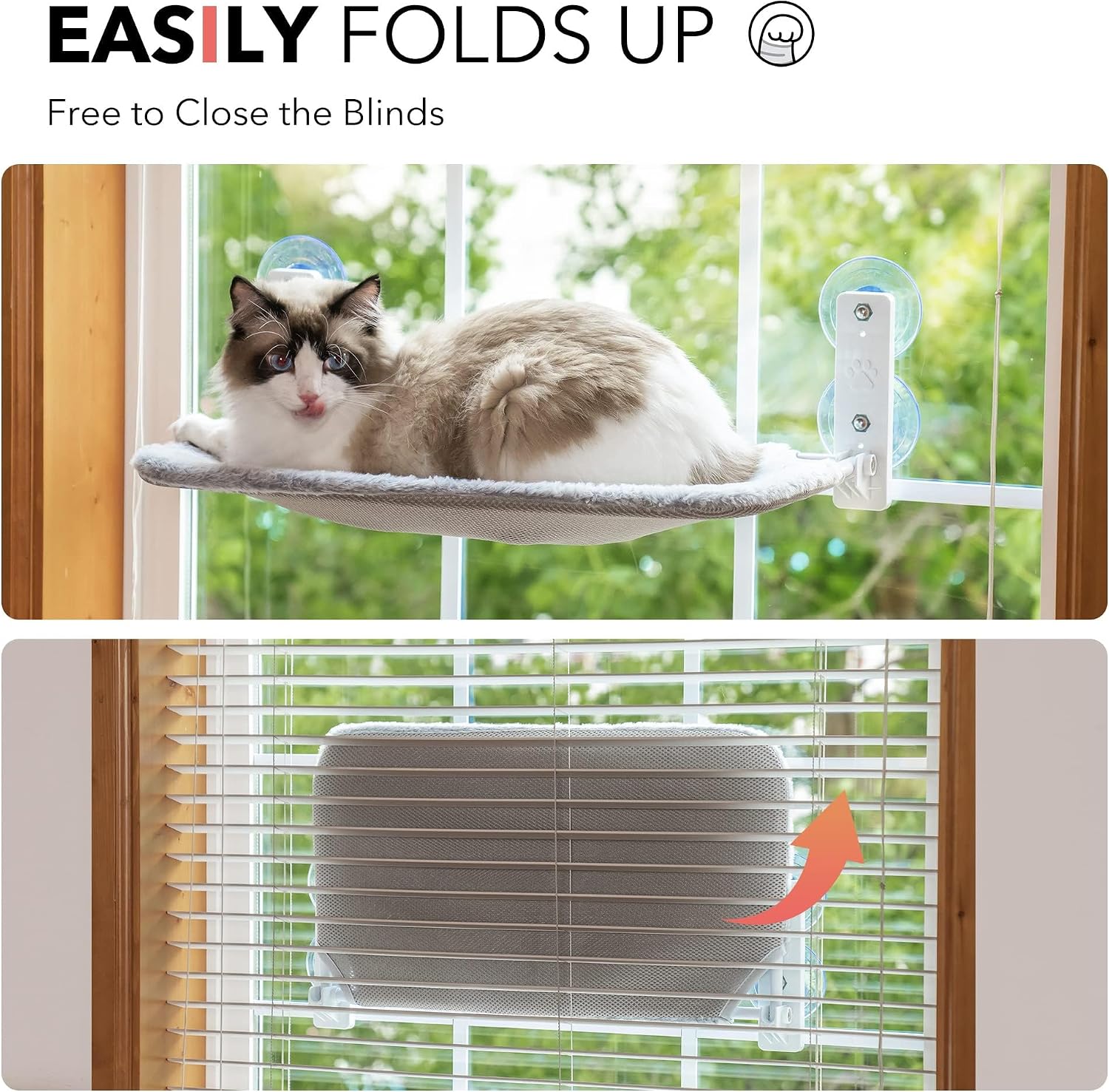 Sturdy Cat Window Perch Durable Cat Hammock Seat for Indoor Cats Reversible Mat - Image 2