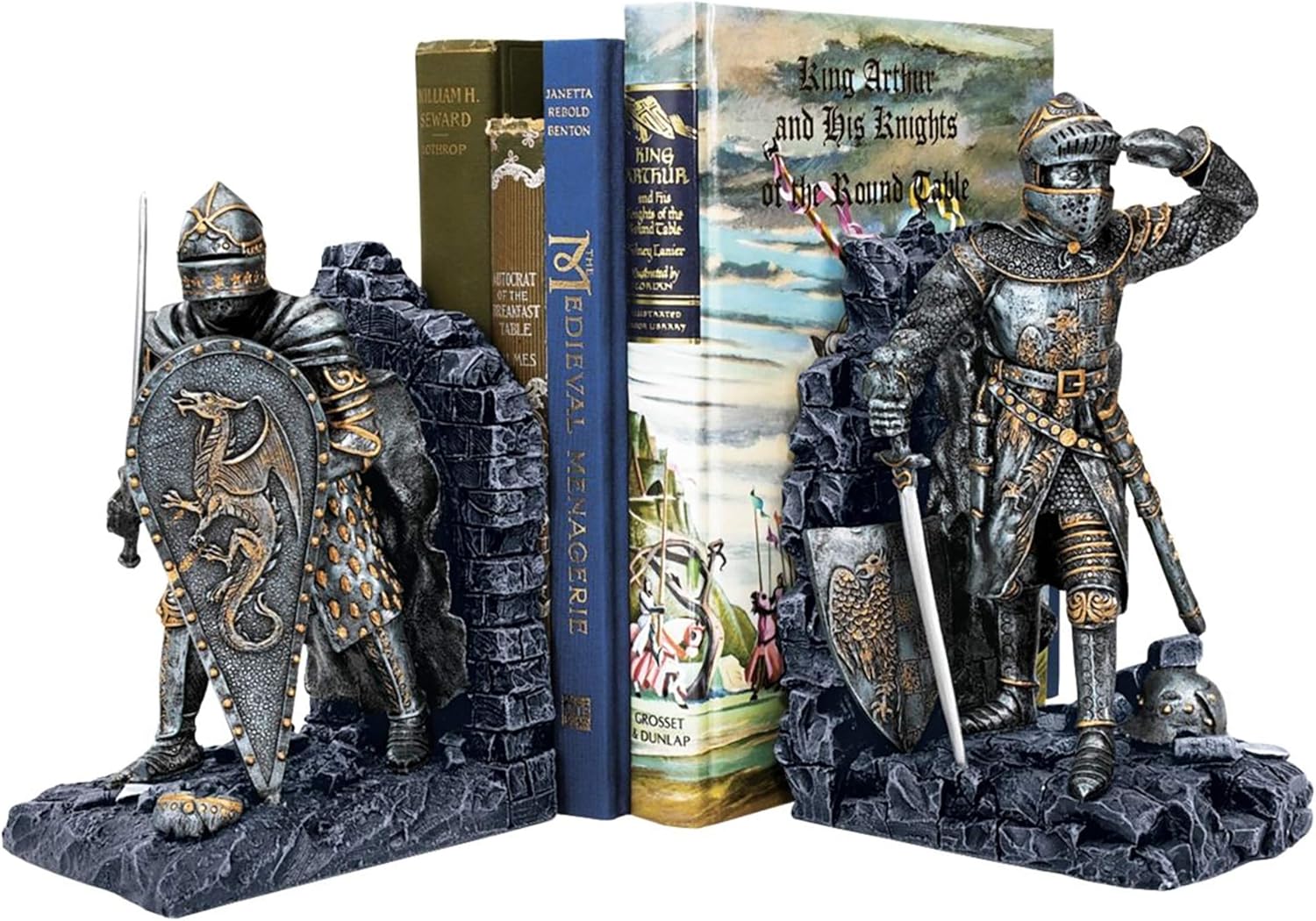 Arthurian Knight Bookend in Two-Tone Metallic (Set of 2) - Image 5