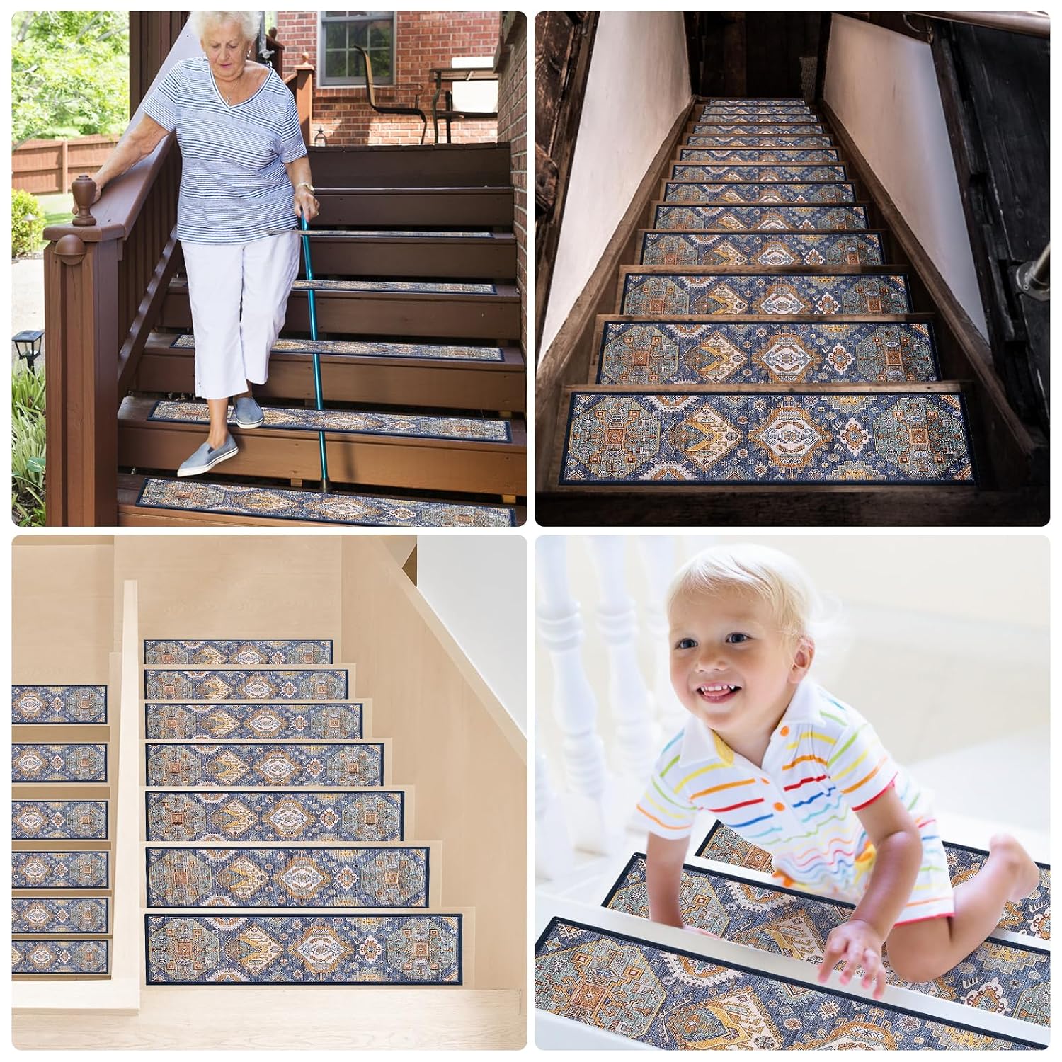 Non-Slip Washable Stair Treads,8" x 30" x 0.3", Soft and Comfortable Stair - Image 5