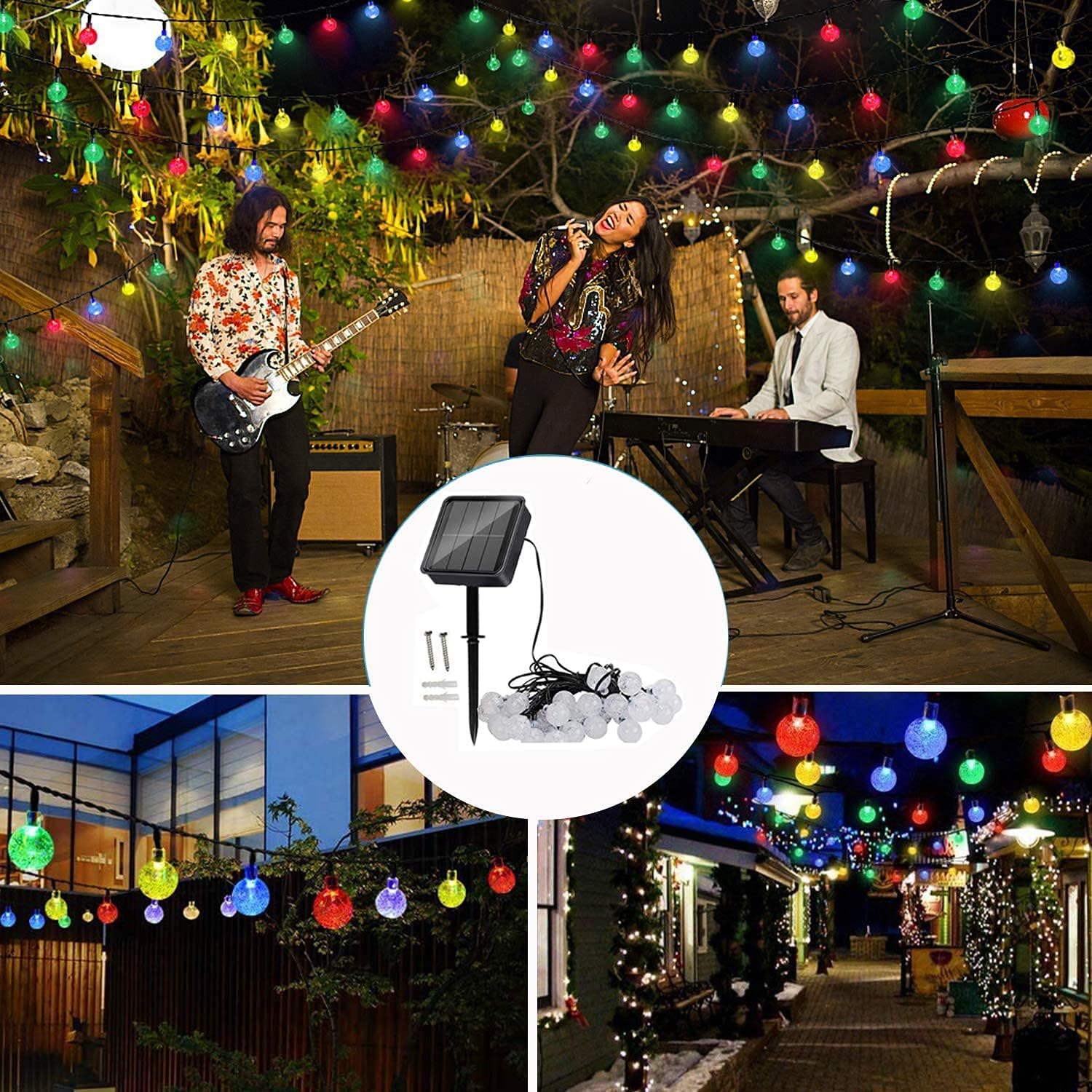 Solar String Lights Outdoor Waterproof,8 Mode 7M/24Ft 50 LED Crystal Ball - Image 3