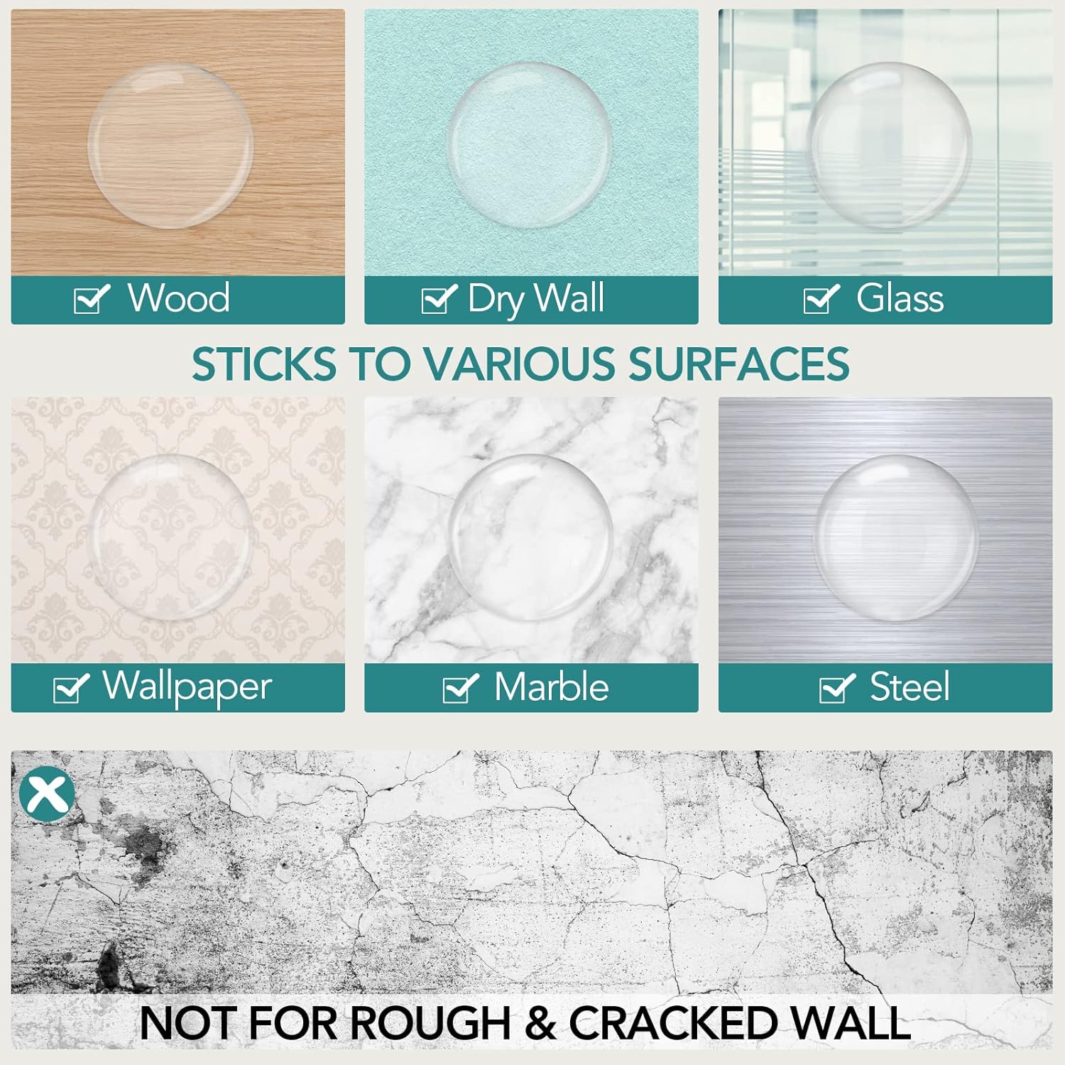 Door Stoppers Wall Protector, 6PCS Reusable Door Bumper with Self Strong - Image 7