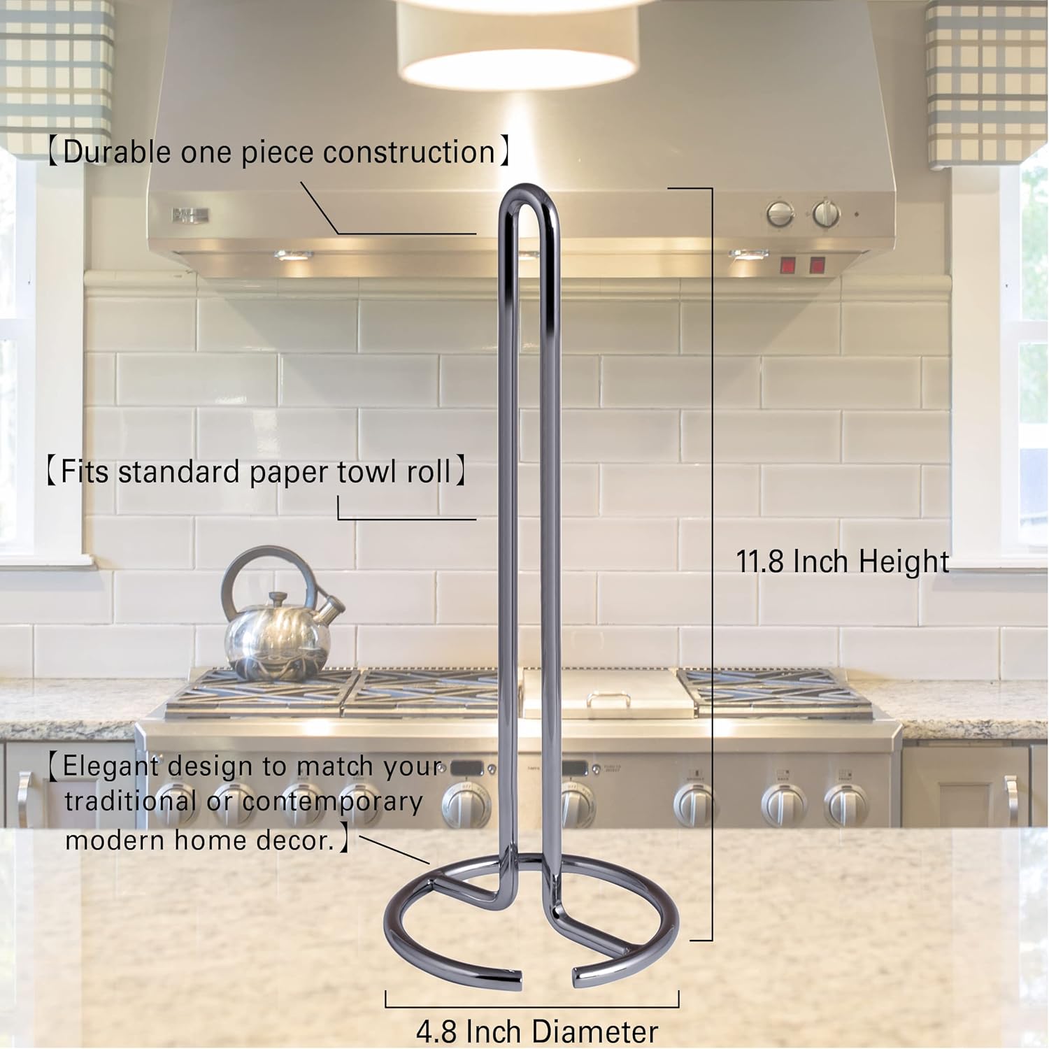 Heavy Duty Metal Paper Towel Holder Kitchen Towel Stand for Kitchen Countertop - Image 7
