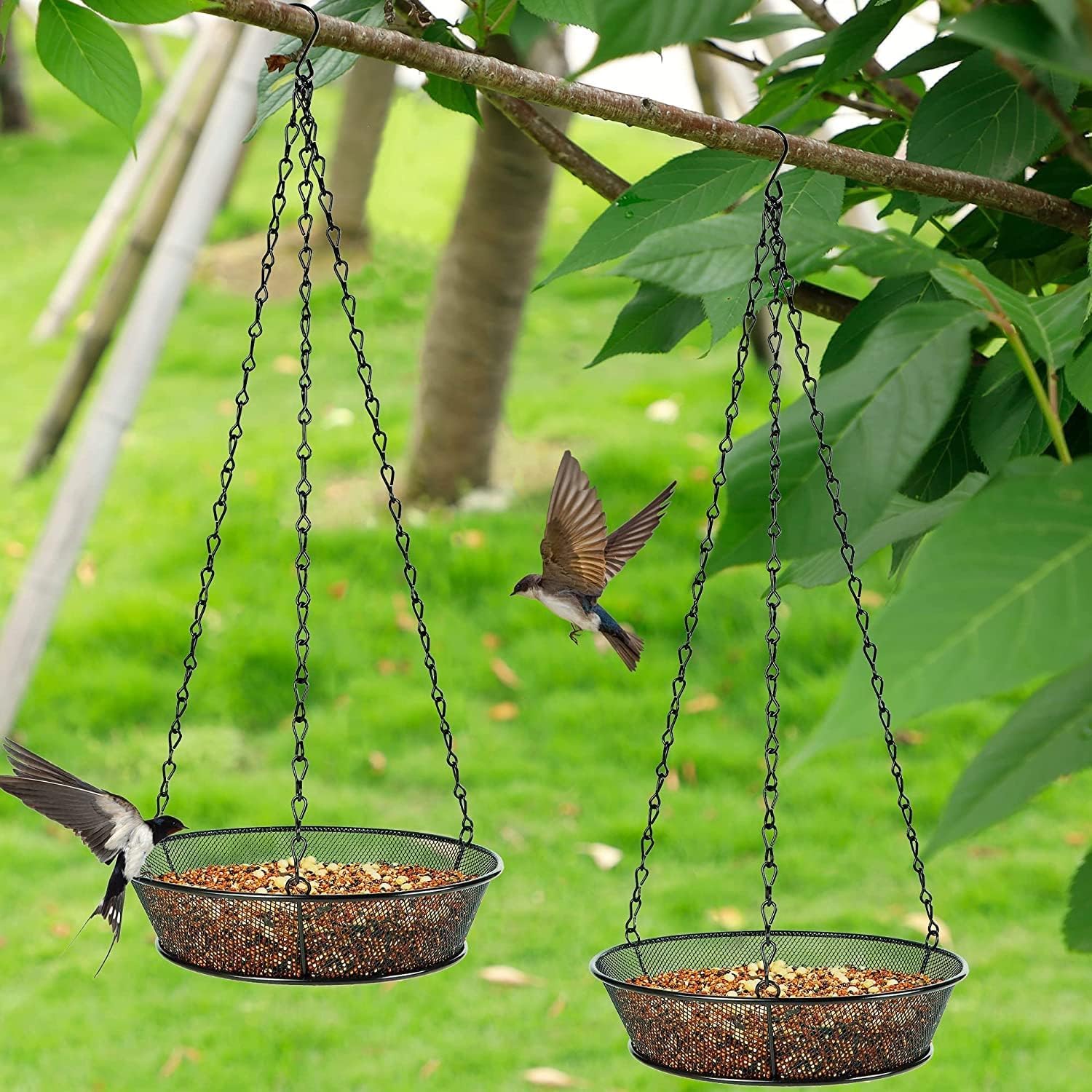 1Pc Metal Mesh Platform Feeders for Birds,Hanging Bird Feeder Tray,Metal Hanging - Image 4