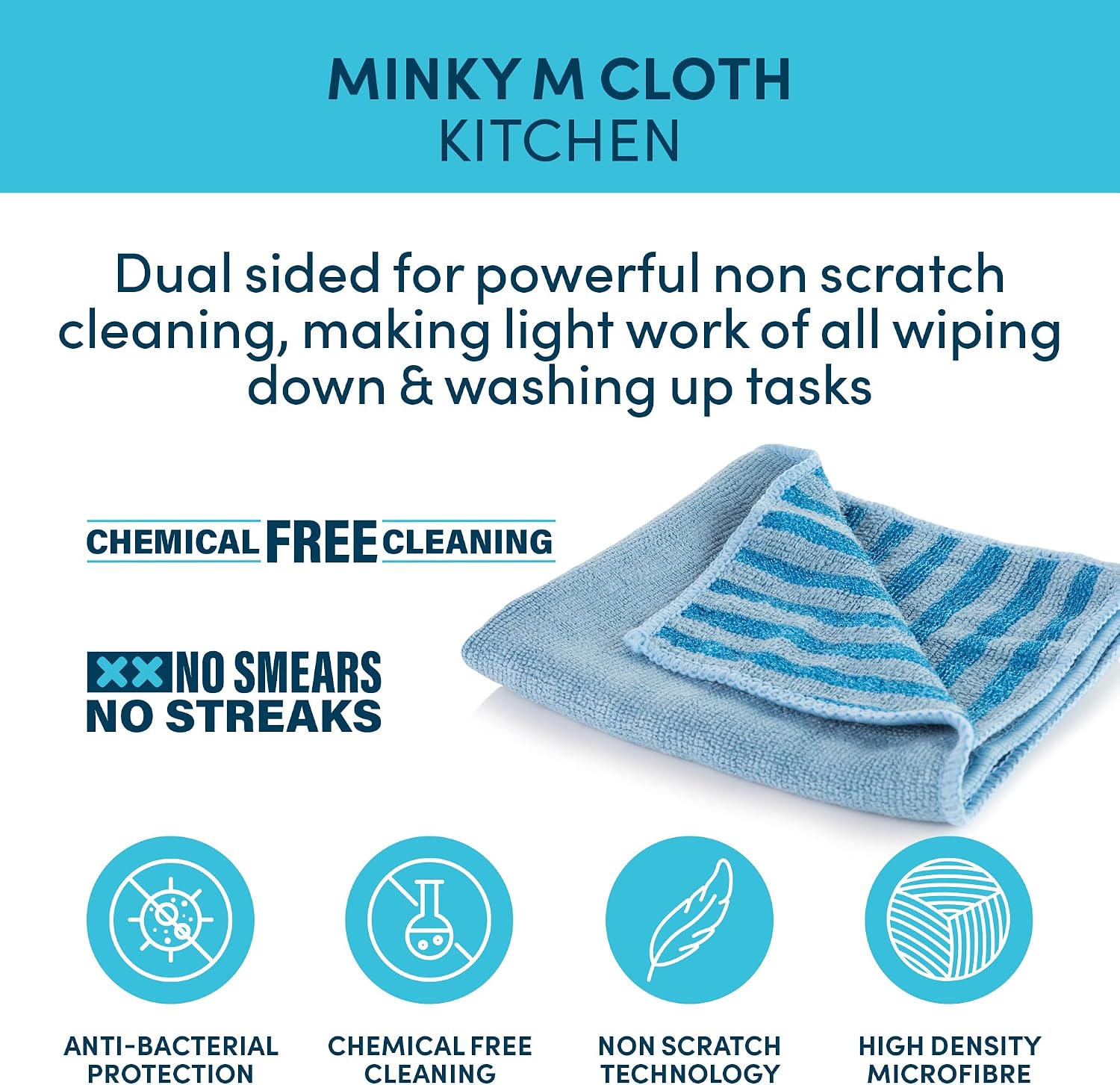 Kitchen Cleaning Cloth - Anti-Bacterial Microfibre Kitchen Cleaning - Image 2