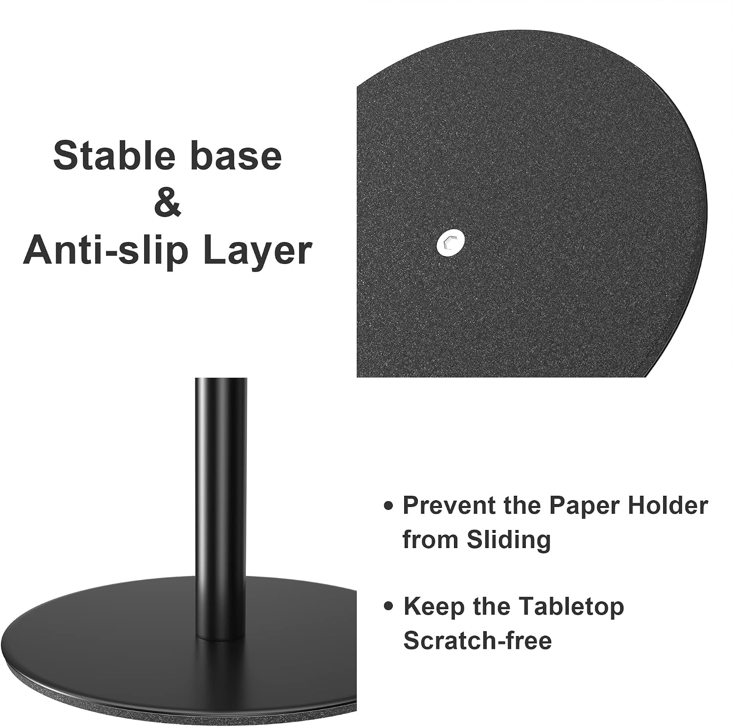 Black Paper Towel Holder Countertop, Free-Standing Kitchen Roll Holder - Image 4