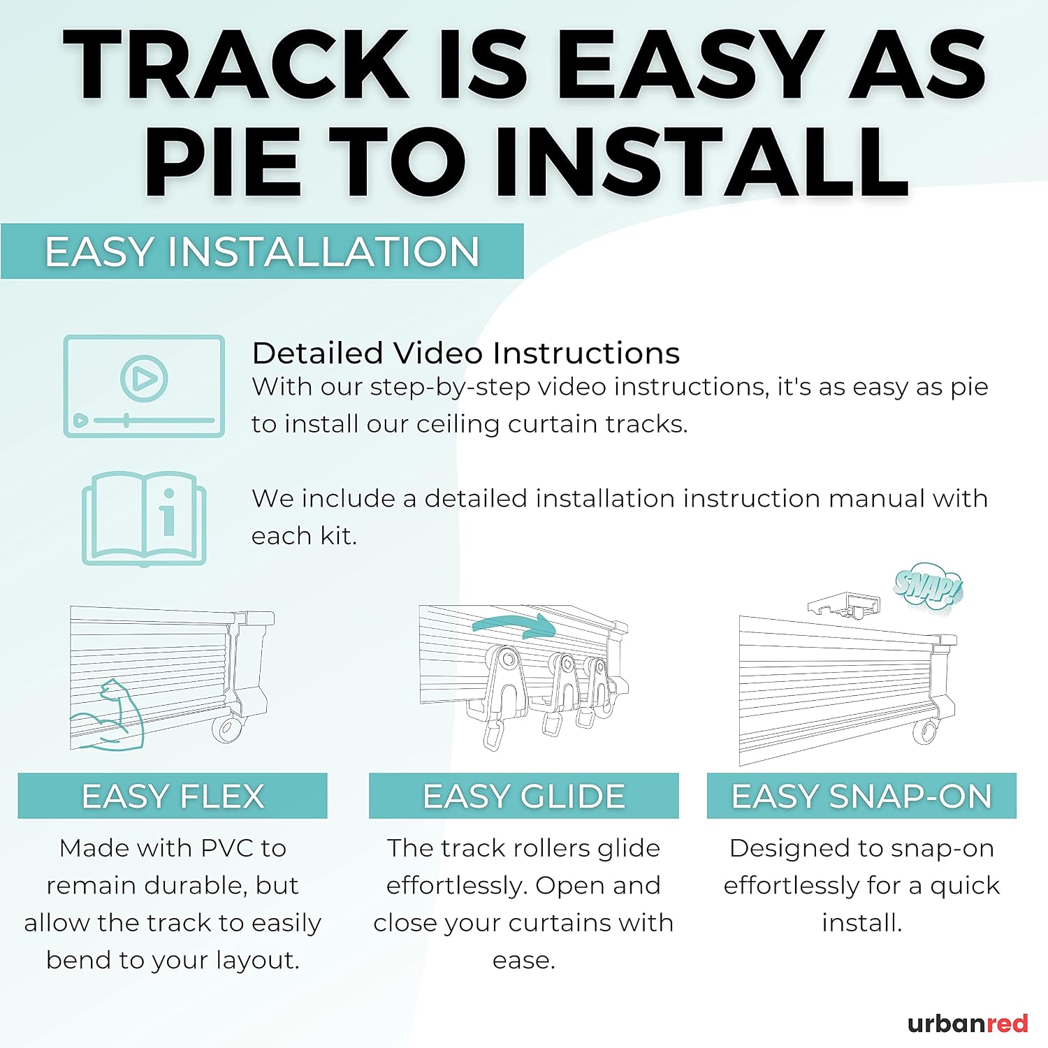 Ceiling Curtain Track - Ceiling Track Ceiling Mount for Curtain Rail with Track - Image 4