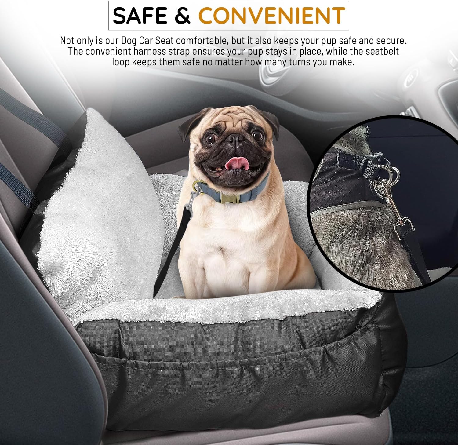 Pet Dog Booster Car Seat with Bed at Home for Small Dogs, Cats, Large Dogs - Image 5