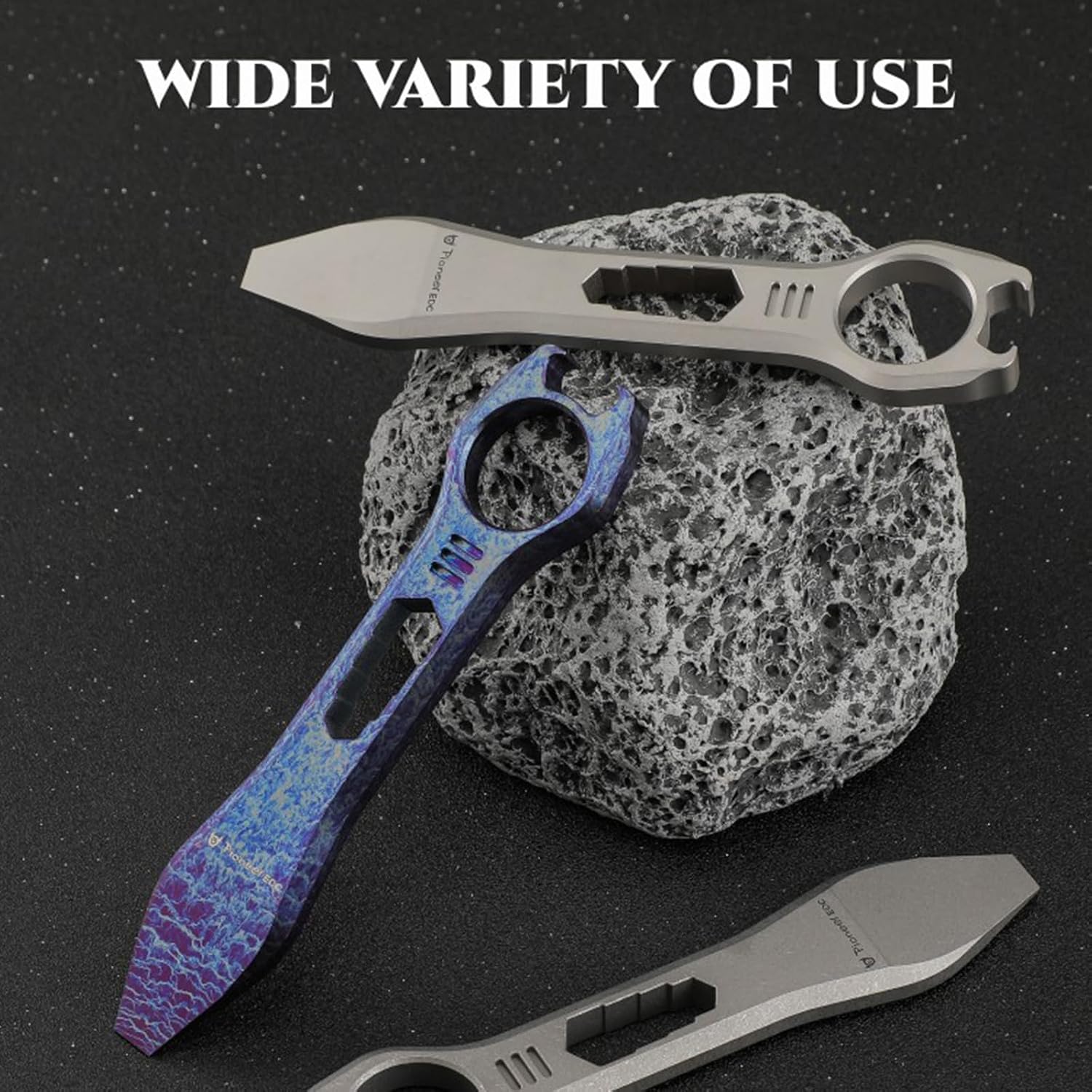Titanium EDC Pry Bar Multi Tool Bottle Opener Nail Puller Crowbar Wrench - Image 4