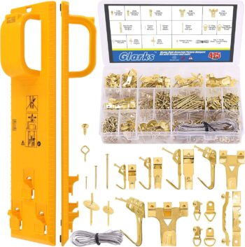 307Pcs Picture Hanging Kit, Picture Frame Hanger Tool with Level Ruler