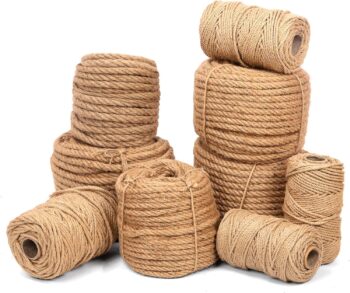 4mm x 328 Feet Natural Jute Twine, Well Braided Jute Rope Heavy Duty Thick Twine