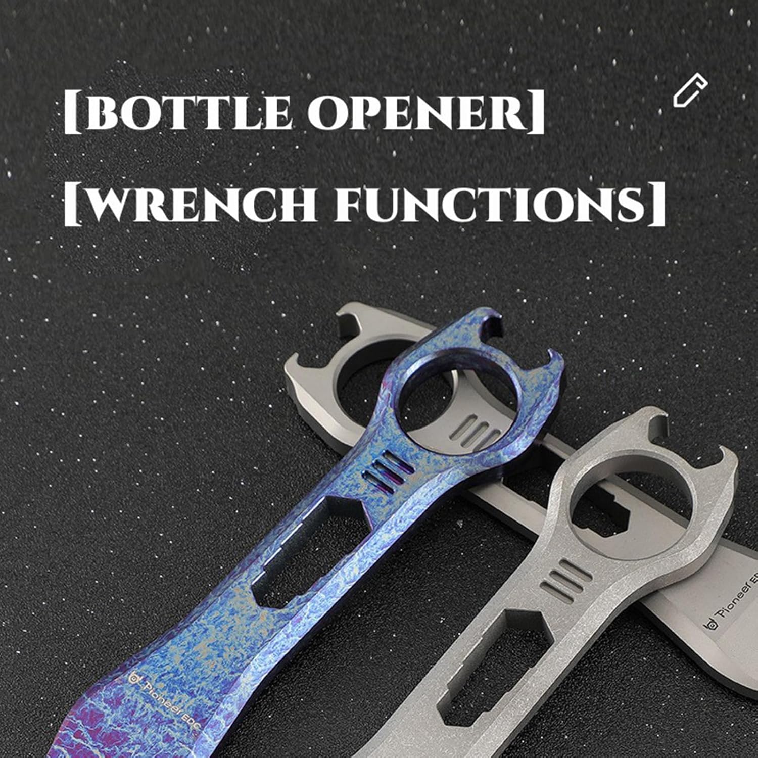 Titanium EDC Pry Bar Multi Tool Bottle Opener Nail Puller Crowbar Wrench - Image 2