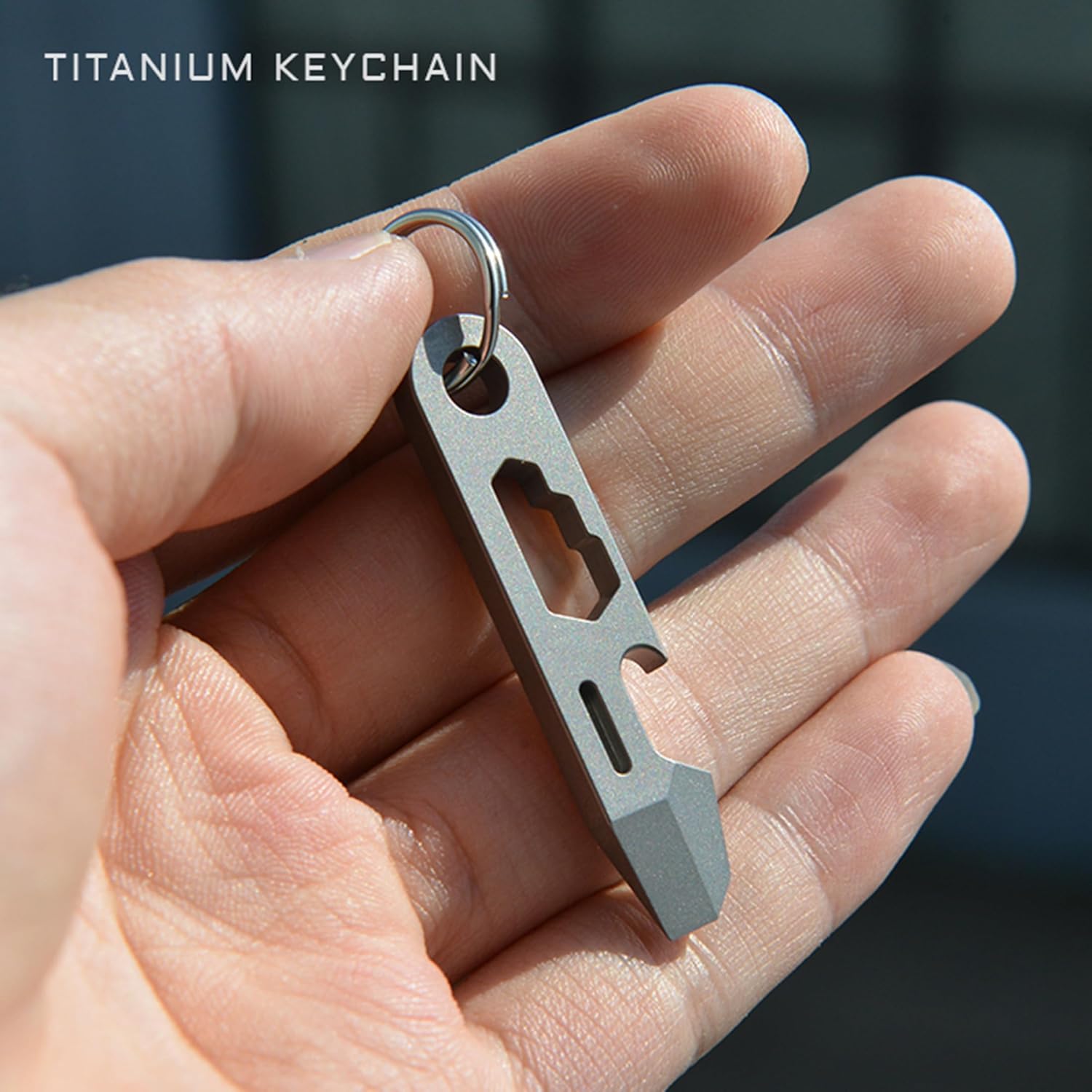EDC Pocket Pry Bar Keychain Multi Tool, Titanium Pry Bar, Small EDC Pry - Image 6