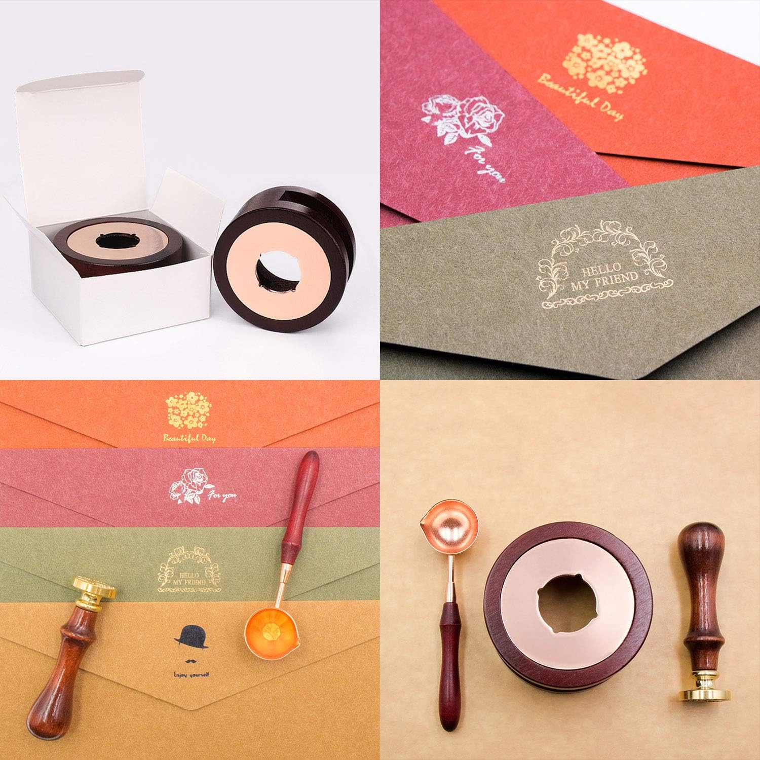 Wax Seal Kit, 744Pcs Octagon Sealing Wax Beads w/ Melting Furnace, Tree of Life - Image 9