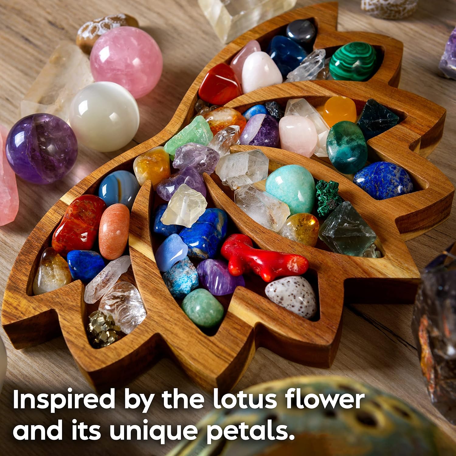 Lotus Crystal Tray for Stones - Display Your Crystals & Healing Stones - Crystal - Image 8