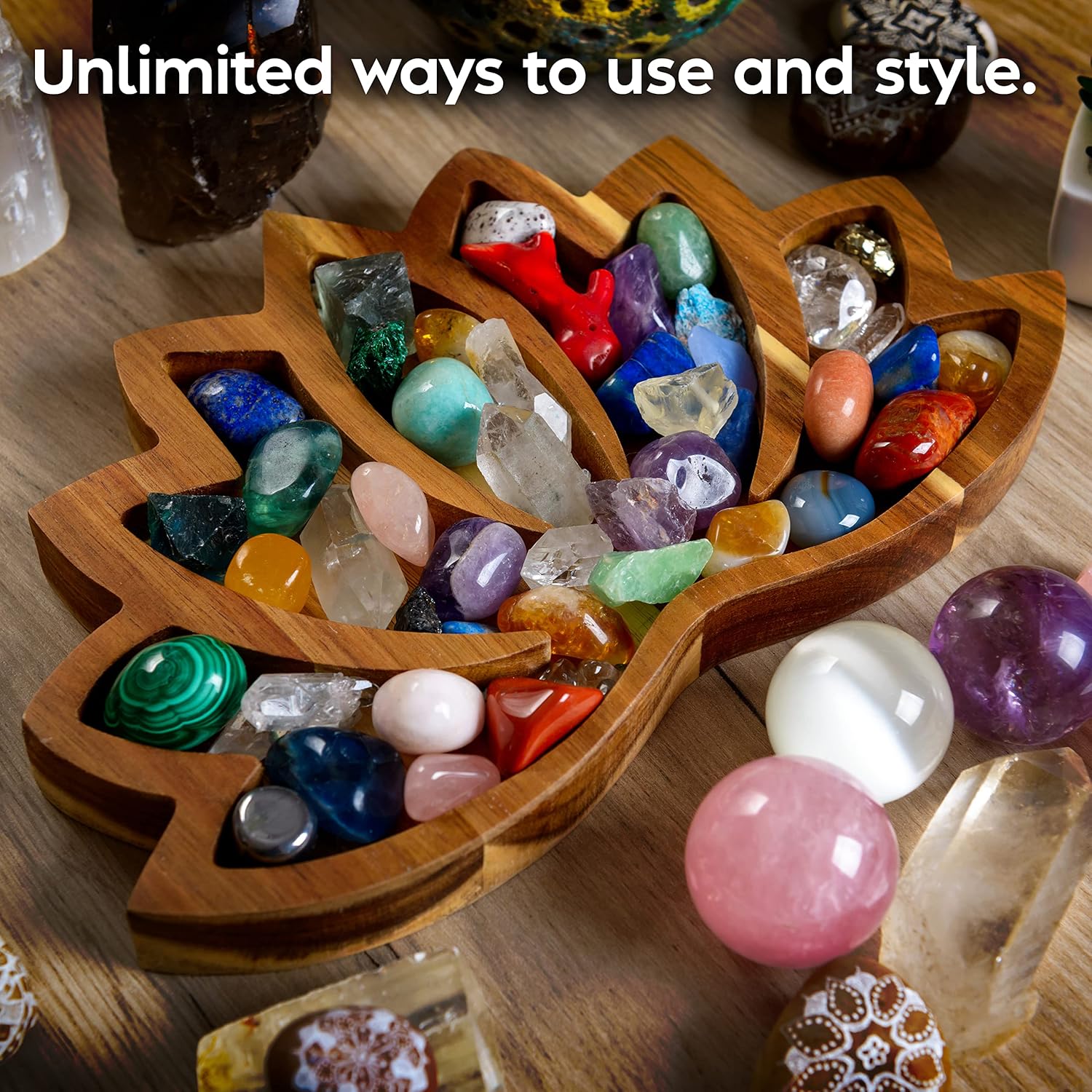 Lotus Crystal Tray for Stones - Display Your Crystals & Healing Stones - Crystal - Image 4