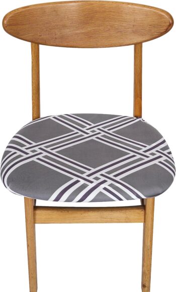 Set of 4 Printed Chair Seat Cover Kitchen Dine Chair Slipcovers with Elastic