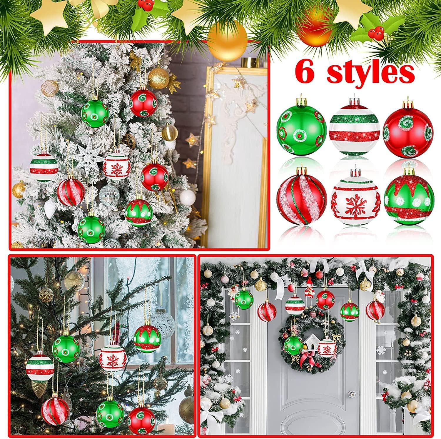 30pcs Colored Christmas Balls Ornaments for Xmas Tree Shatterproof Christmas - Image 7