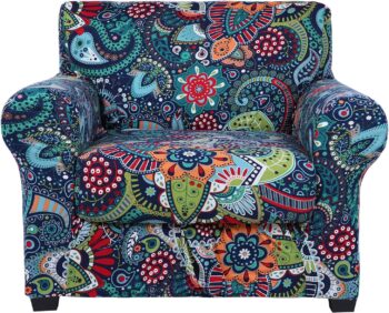 Couch Covers, Chair/Sofa Covers, Floral Pattern, Stretch, Printed, 2 Pieces
