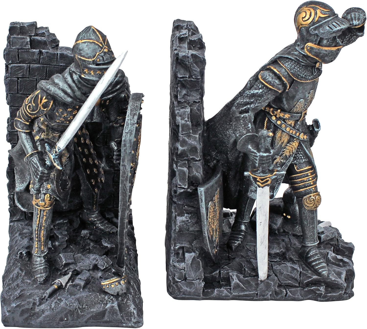 Arthurian Knight Bookend in Two-Tone Metallic (Set of 2) - Image 3