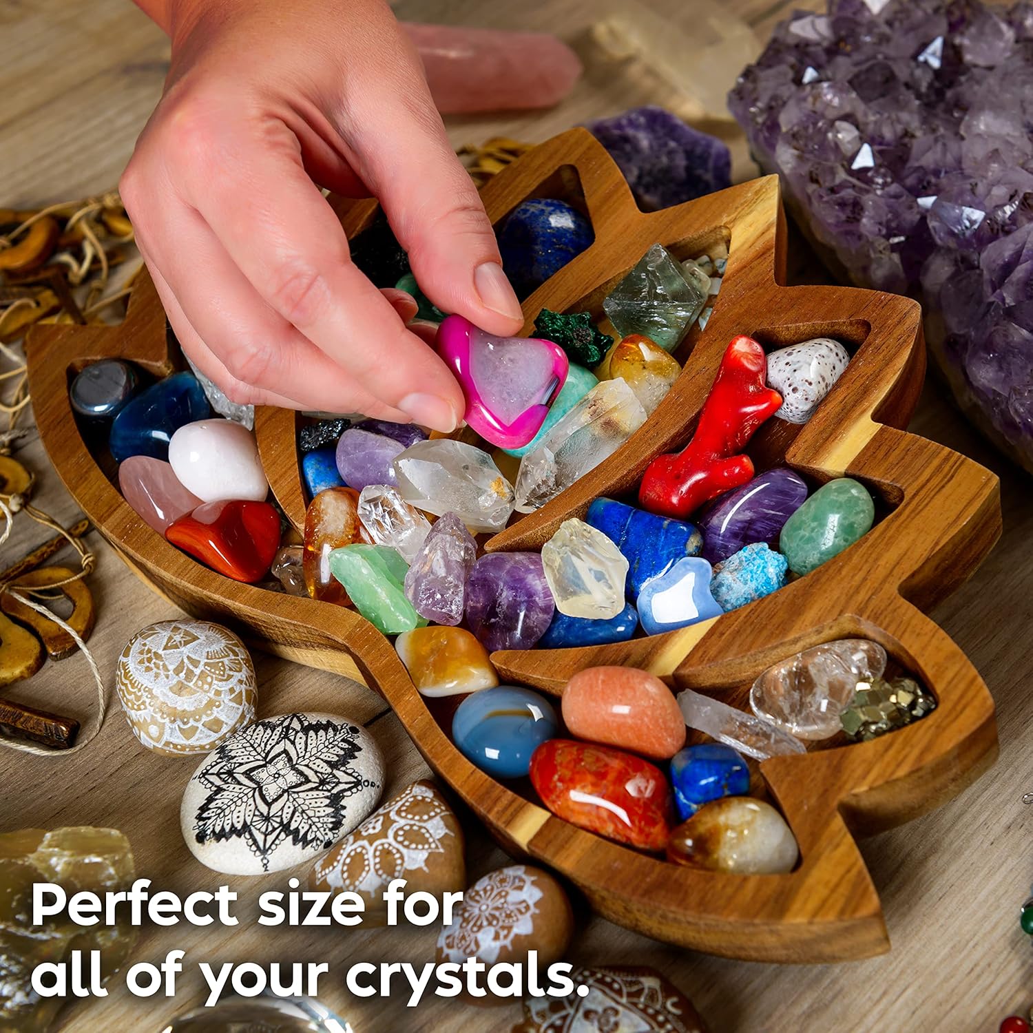 Lotus Crystal Tray for Stones - Display Your Crystals & Healing Stones - Crystal - Image 6
