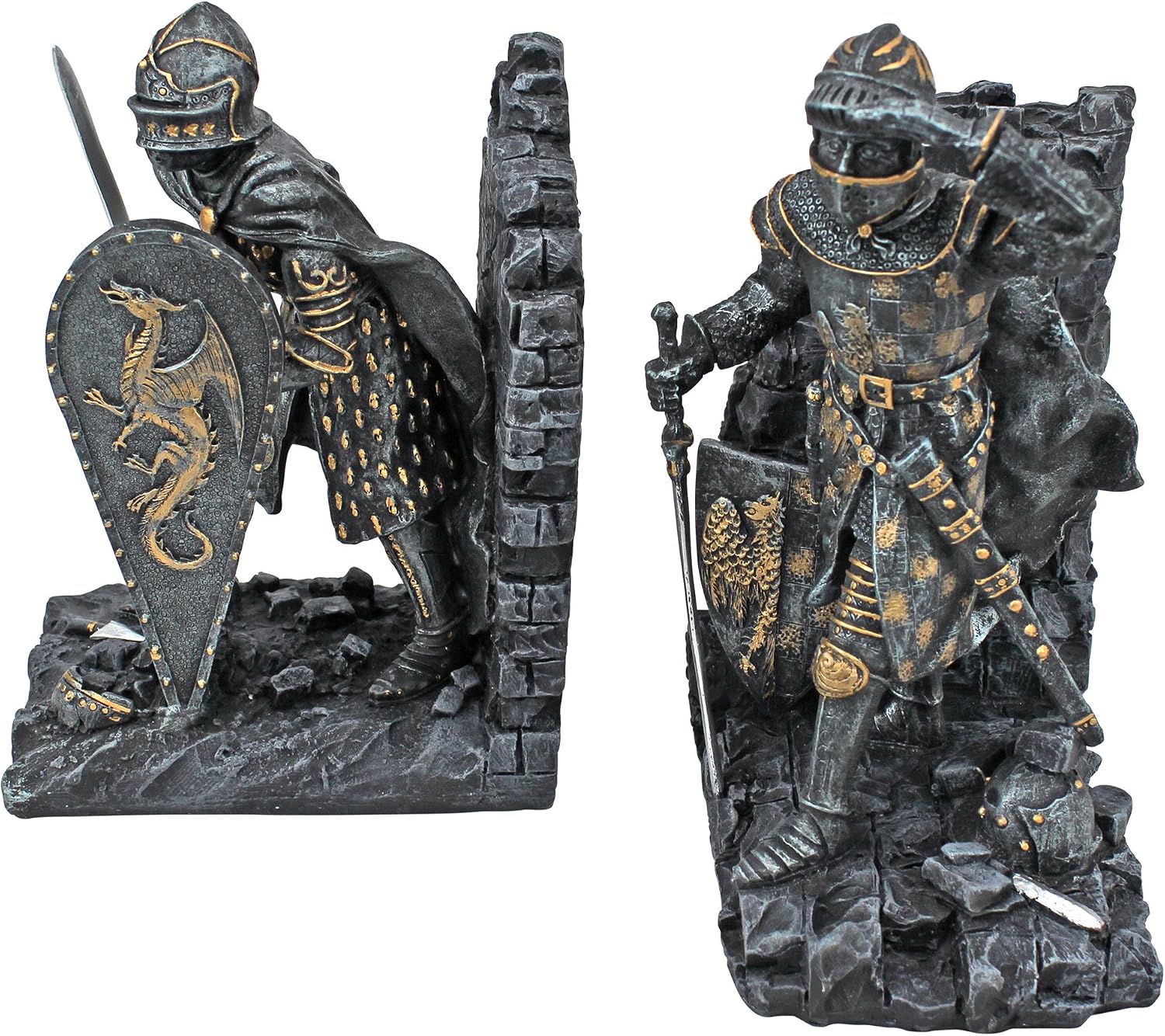 Arthurian Knight Bookend in Two-Tone Metallic (Set of 2) - Image 2